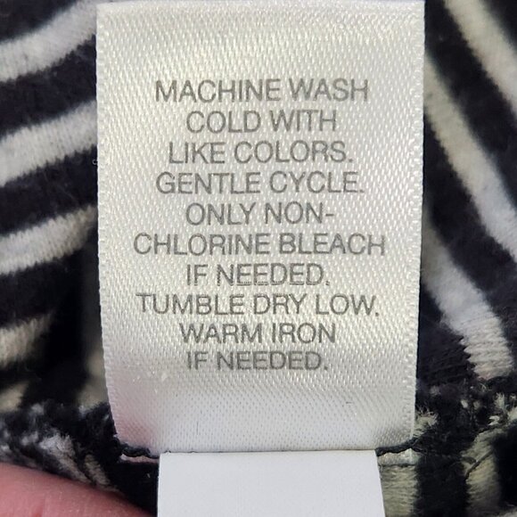 J. Jill A-Line Shift Dress Small Black White Stripe Crew Neck Long Sleeve Jersey - Picture 8 of 9